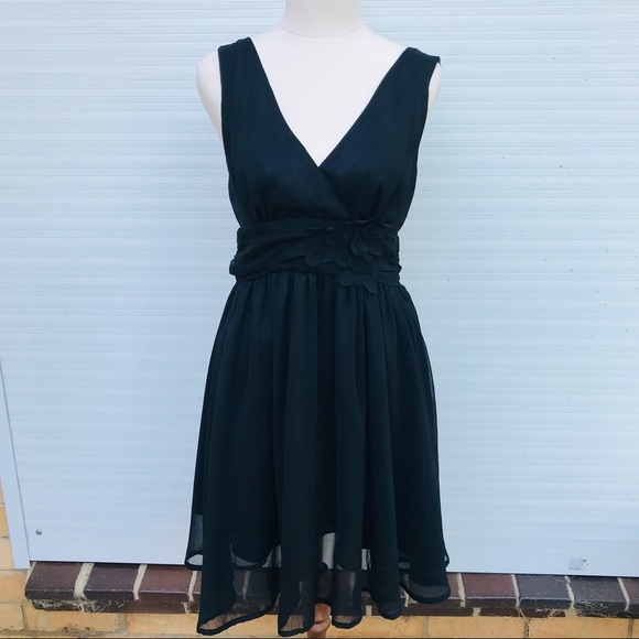Lushous Dresses & Skirts - LUSHOUS Black Sheer Layered Fit Flare Dress Event Cocktail Party Size 8